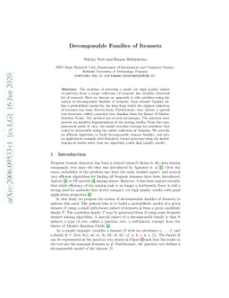 Decomposable Families of Itemsets