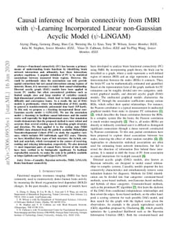 Causal inference of brain connectivity from fMRI with $ψ$-Learning
  Incorporated Linear non-Gaussian Acyclic Model ($ψ$-LiNGAM)