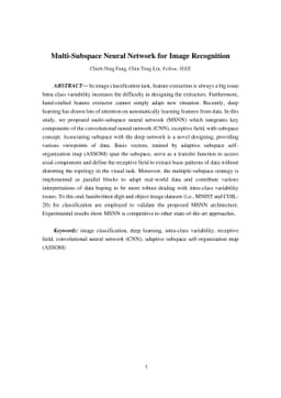 Multi-Subspace Neural Network for Image Recognition