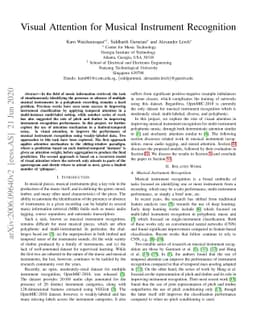 Visual Attention for Musical Instrument Recognition