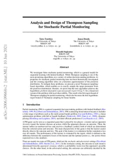 Analysis and Design of Thompson Sampling for Stochastic Partial
  Monitoring