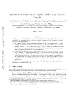 Efficient Statistics for Sparse Graphical Models from Truncated Samples