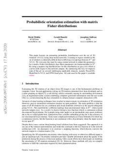 Probabilistic orientation estimation with matrix Fisher distributions