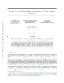 Mitosis Detection Under Limited Annotation: A Joint Learning Approach