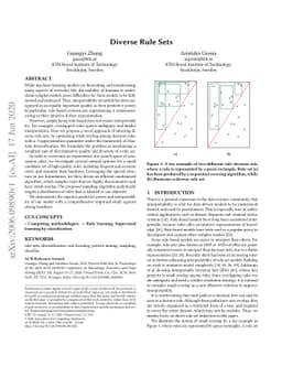 Diverse Rule Sets