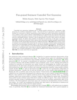 Fine-grained Sentiment Controlled Text Generation