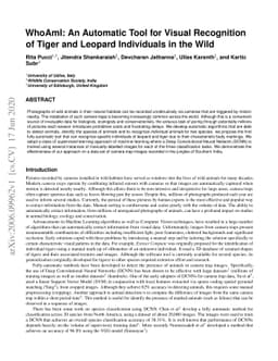 WhoAmI: An Automatic Tool for Visual Recognition of Tiger and Leopard
  Individuals in the Wild