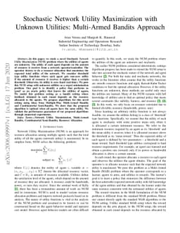 Stochastic Network Utility Maximization with Unknown Utilities:
  Multi-Armed Bandits Approach