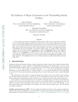 The Influence of Shape Constraints on the Thresholding Bandit Problem