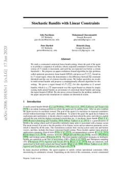 Stochastic Bandits with Linear Constraints