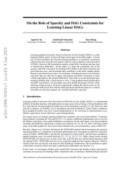 On the Role of Sparsity and DAG Constraints for Learning Linear DAGs