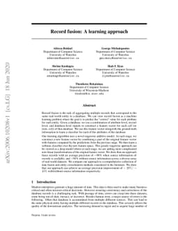 Record fusion: A learning approach