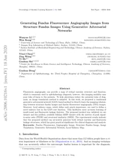 Generating Fundus Fluorescence Angiography Images from Structure Fundus
  Images Using Generative Adversarial Networks