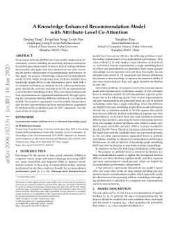 A Knowledge-Enhanced Recommendation Model with Attribute-Level
  Co-Attention
