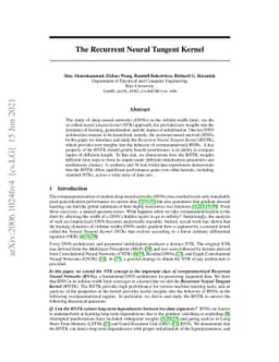 The Recurrent Neural Tangent Kernel