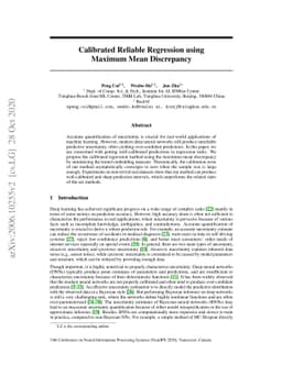 Calibrated Reliable Regression using Maximum Mean Discrepancy