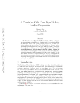 A Tutorial on VAEs: From Bayes' Rule to Lossless Compression