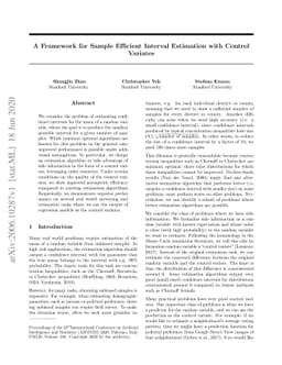 A Framework for Sample Efficient Interval Estimation with Control
  Variates