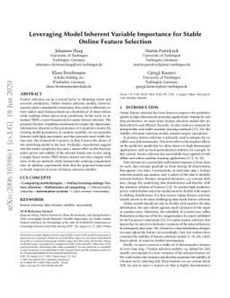 Leveraging Model Inherent Variable Importance for Stable Online Feature
  Selection