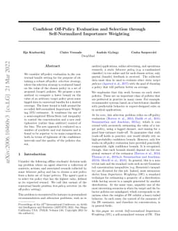 Confident Off-Policy Evaluation and Selection through Self-Normalized
  Importance Weighting
