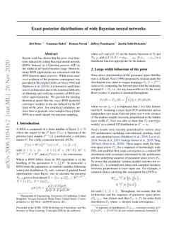 Exact posterior distributions of wide Bayesian neural networks