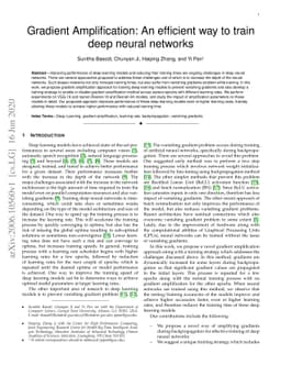 Gradient Amplification: An efficient way to train deep neural networks