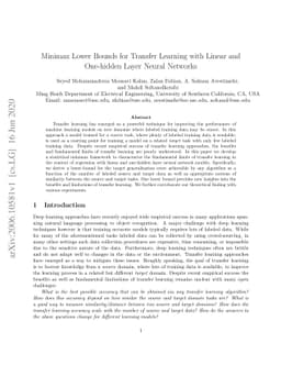 Minimax Lower Bounds for Transfer Learning with Linear and One-hidden
  Layer Neural Networks