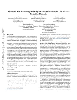 Robotics Software Engineering: A Perspective from the Service Robotics
  Domain