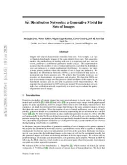 Set Distribution Networks: a Generative Model for Sets of Images