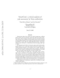 SwissCovid: a critical analysis of risk assessment by Swiss authorities
