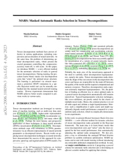 MARS: Masked Automatic Ranks Selection in Tensor Decompositions