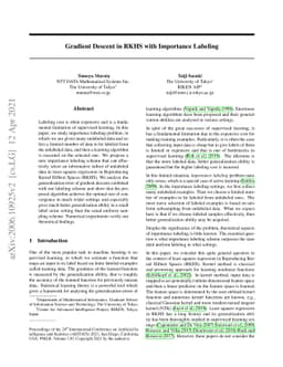 Gradient Descent in RKHS with Importance Labeling