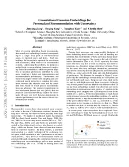 Convolutional Gaussian Embeddings for Personalized Recommendation with
  Uncertainty