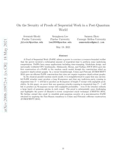 On the Security of Proofs of Sequential Work in a Post-Quantum World