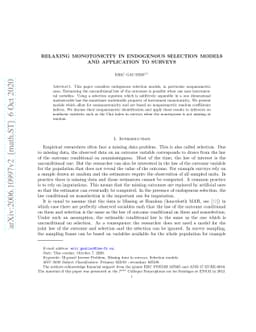 Relaxing monotonicity in endogenous selection models and application to
  surveys