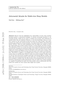 Adversarial Attacks for Multi-view Deep Models