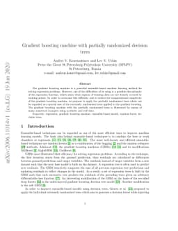 Gradient boosting machine with partially randomized decision trees