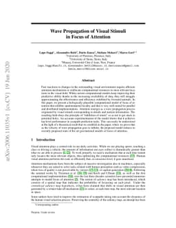Wave Propagation of Visual Stimuli in Focus of Attention