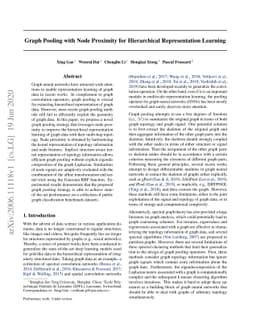 Graph Pooling with Node Proximity for Hierarchical Representation
  Learning