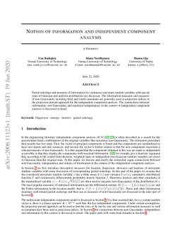Notion of information and independent component analysis