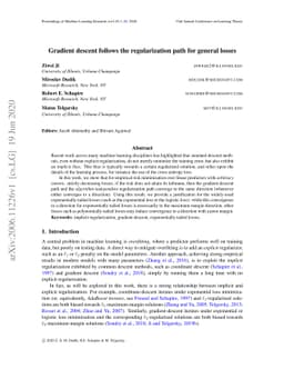 Gradient descent follows the regularization path for general losses