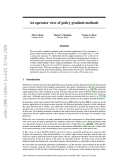 An operator view of policy gradient methods