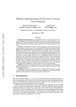 Efficient implementations of echo state network cross-validation
