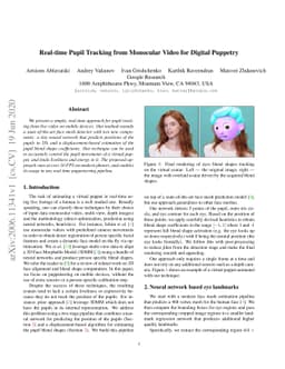 Real-time Pupil Tracking from Monocular Video for Digital Puppetry