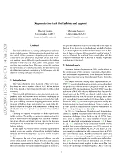 Segmentation task for fashion and apparel