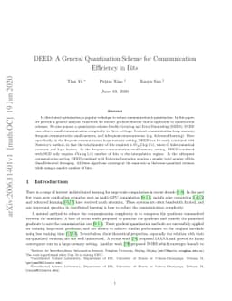 DEED: A General Quantization Scheme for Communication Efficiency in Bits