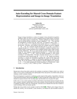 Auto-Encoding for Shared Cross Domain Feature Representation and
  Image-to-Image Translation