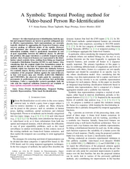 A Symbolic Temporal Pooling method for Video-based Person
  Re-Identification