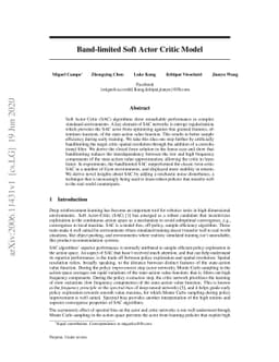Band-limited Soft Actor Critic Model