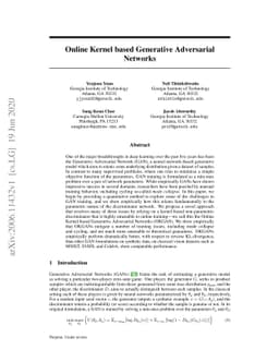 Online Kernel based Generative Adversarial Networks